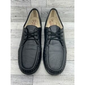 SAS Shoes Womens Sz 11 S Black Leather Lace Up Comfort Moc Toe Walking Hand Sewn